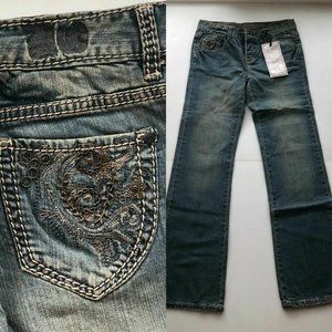 DO Denim Blue Embellished Pockets Low Rise Jeans